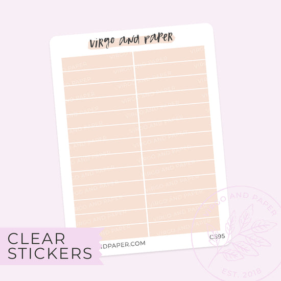 Clear Washi 1.5" Strip Stickers in Blush Pink