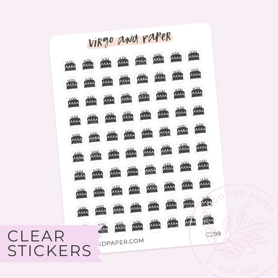 Clear Birthday Icon Stickers