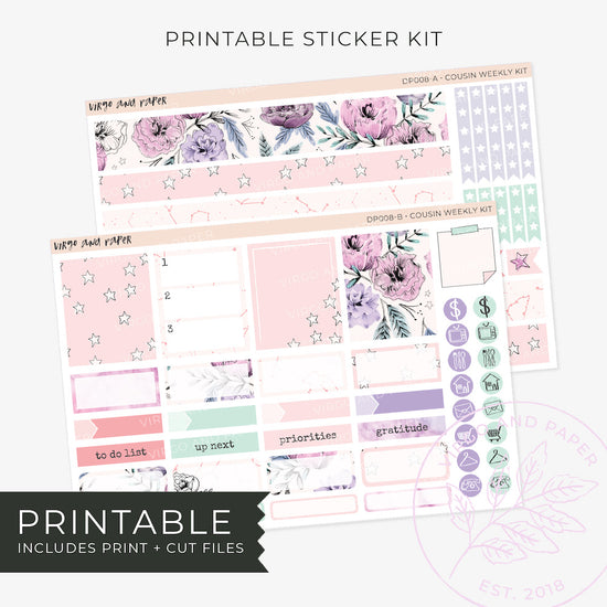 Printable Hobonichi Cousin Weekly Planner Stickers - Imagine