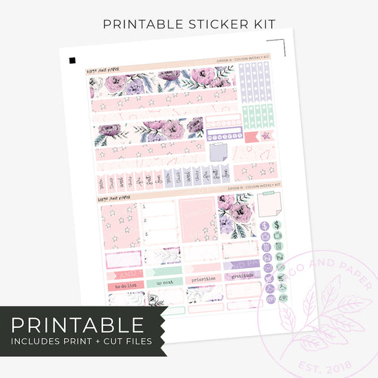 Load image into Gallery viewer, Printable Hobonichi Cousin Weekly Planner Stickers - Imagine
