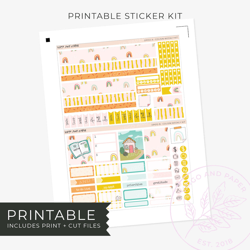 Printable Hobonichi Cousin Weekly Planner Stickers - Quiet Life v.2