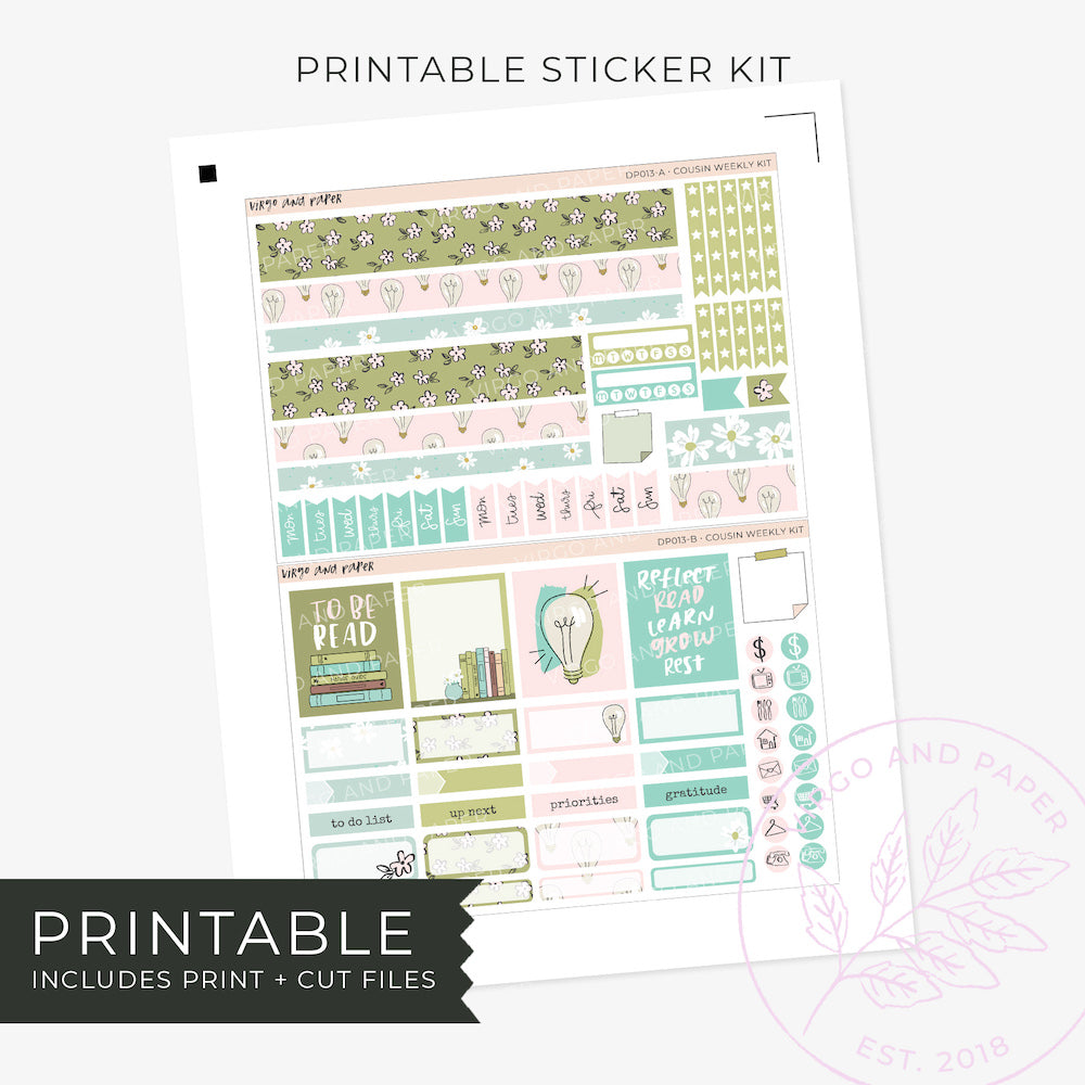 Printable Hobonichi Cousin Weekly Planner Stickers - To Be Read