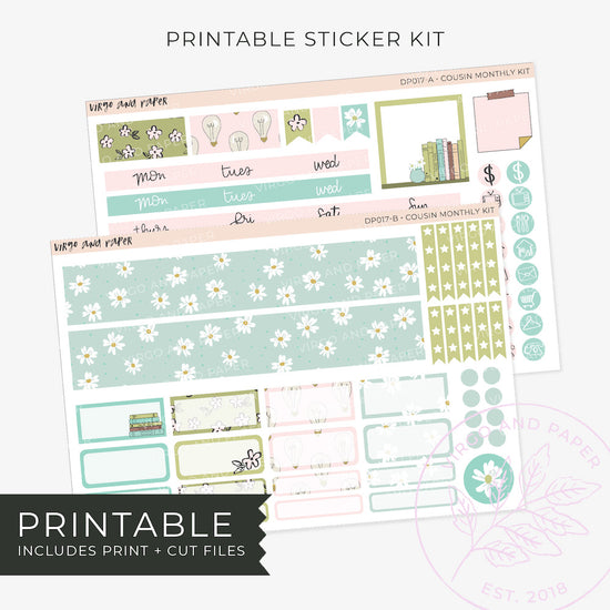 Printable Hobonichi Cousin Monthly Planner Stickers - To Be Read