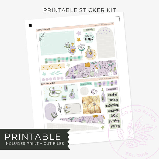 Printable Journaling Stickers - Pumpkins & Potions