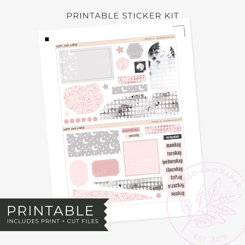 Printable Journaling Stickers - Luna – Virgo and Paper