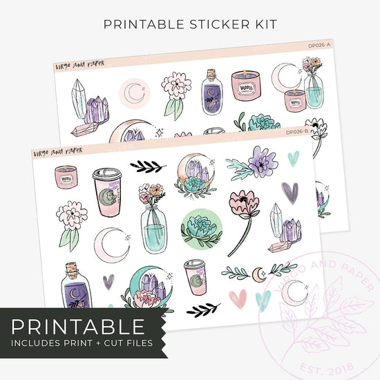 Moonlight Sticker Printable Decorative Stickers - Moonlight – Virgo and Paper