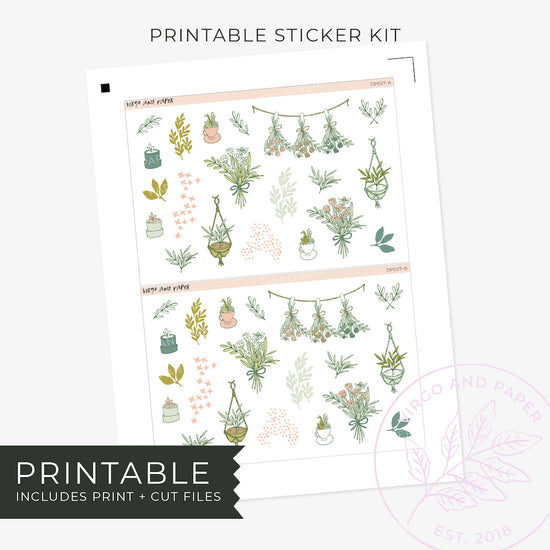 Printable Decorative Stickers - Greenhouse