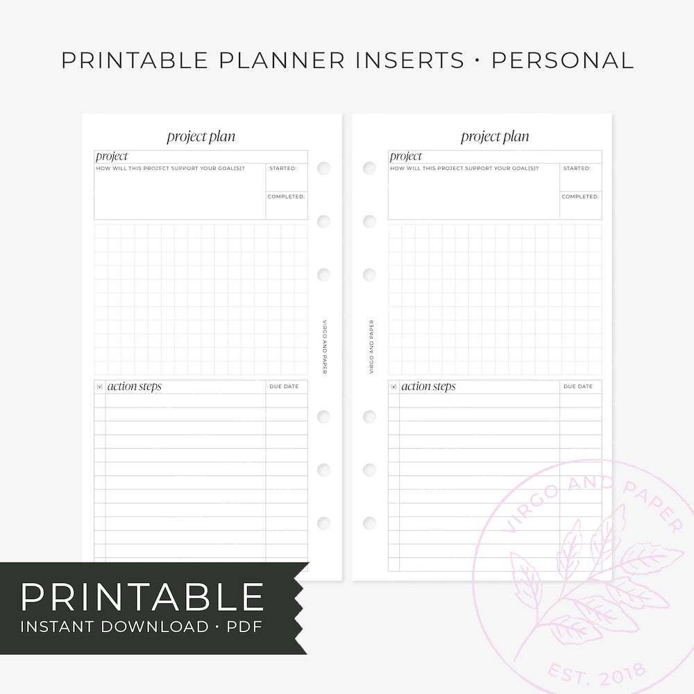 Printable Planner Insert - Project Planner