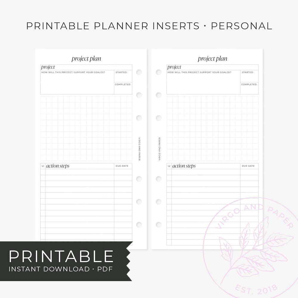 Printable Planner Insert - Project Planner with Notes | Virgo and Paper printable-planner-insert-project-planner-with-notes-virgo-and-paper