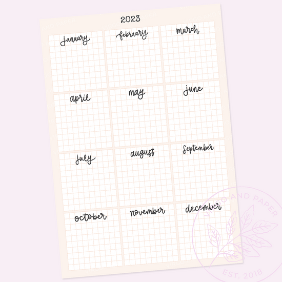 2023 H. Cousin Monthly Plan Full Page Sticker