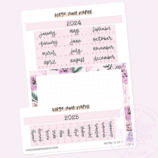 2024 H. Cousin Yearly Calendar Sticker Kit - Imagine Bouquet