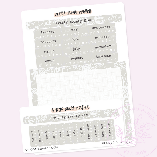 2025 H. Cousin Yearly Calendar Sticker Kit - Neutral