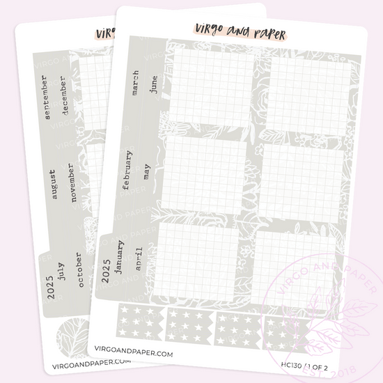 2025 H. Cousin Yearly Index Sticker Kit - Neutral