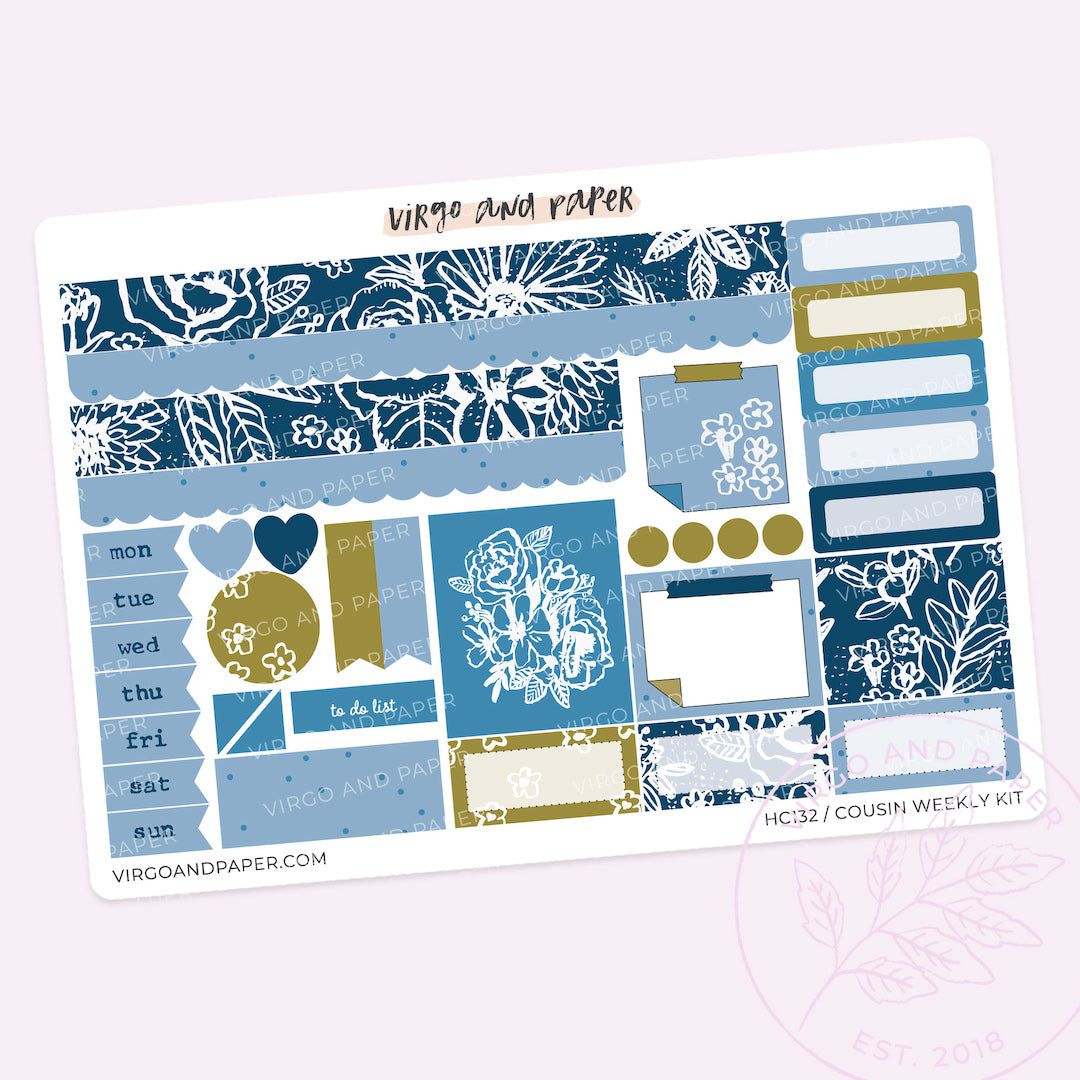 Cousin Weekly Kit - Sunprint in Blue