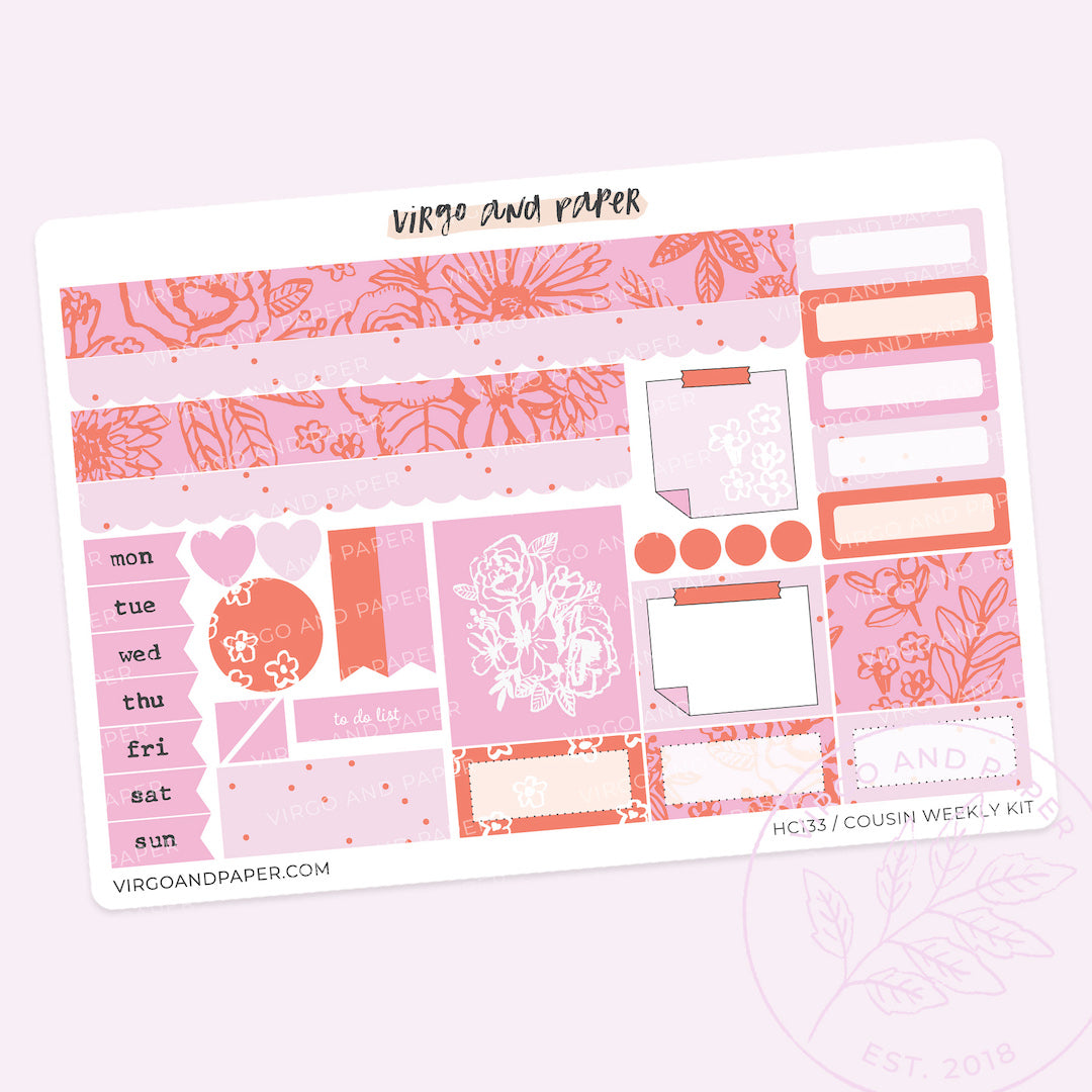 Cousin Weekly Kit - Sunprint in Pink