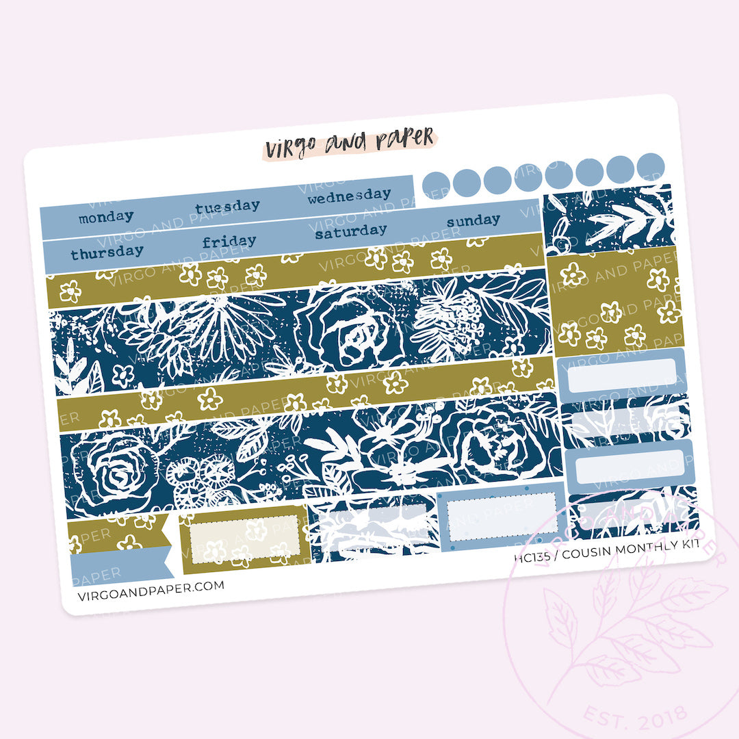 Cousin Monthly Kit - Sunprint in Blue