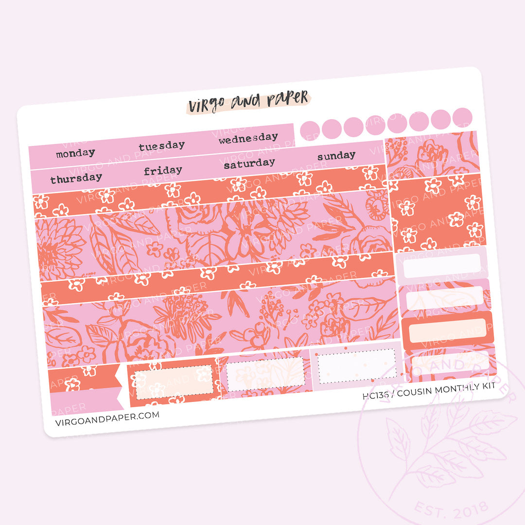 Cousin Monthly Kit - Sunprint in Pink