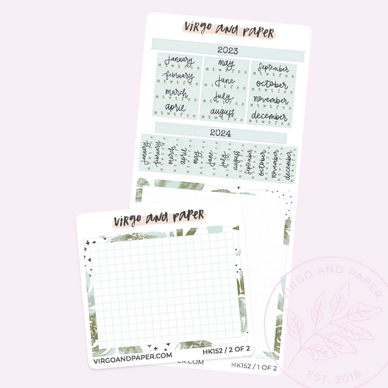 2023 H. Weeks Yearly Calendar Sticker Kit - Green Floral