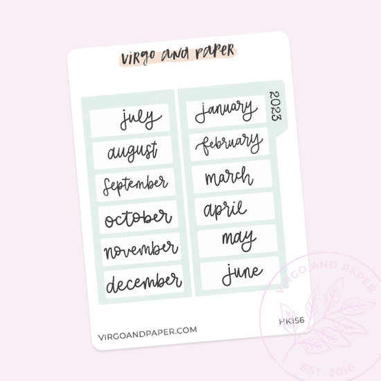 2023 H. Weeks Yearly Index Sticker Kit - Green Floral