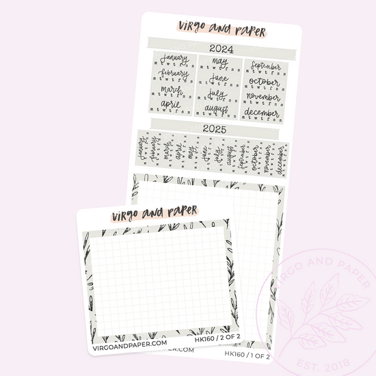 2024 H. Weeks Yearly Calendar Sticker Kit - Leaf Print