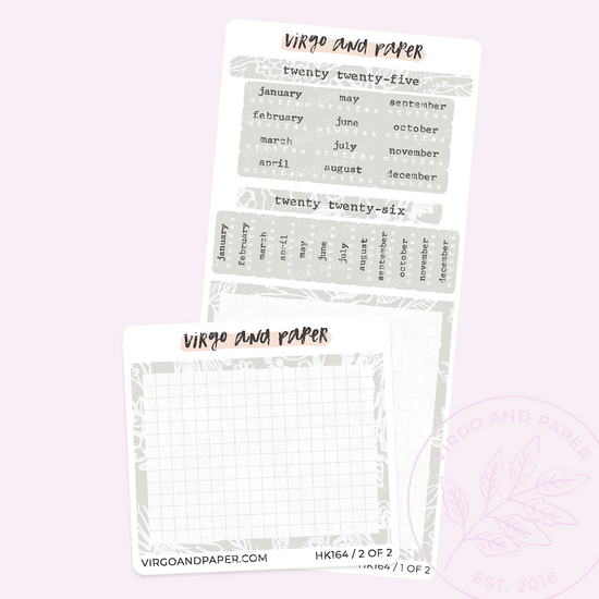 2025 H. Weeks Yearly Calendar Sticker Kit - Neutral