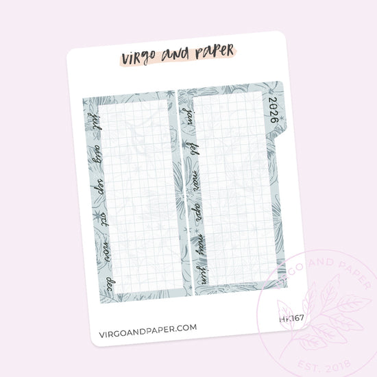 2026 H. Weeks Yearly Index Sticker Kit - Blue Floral