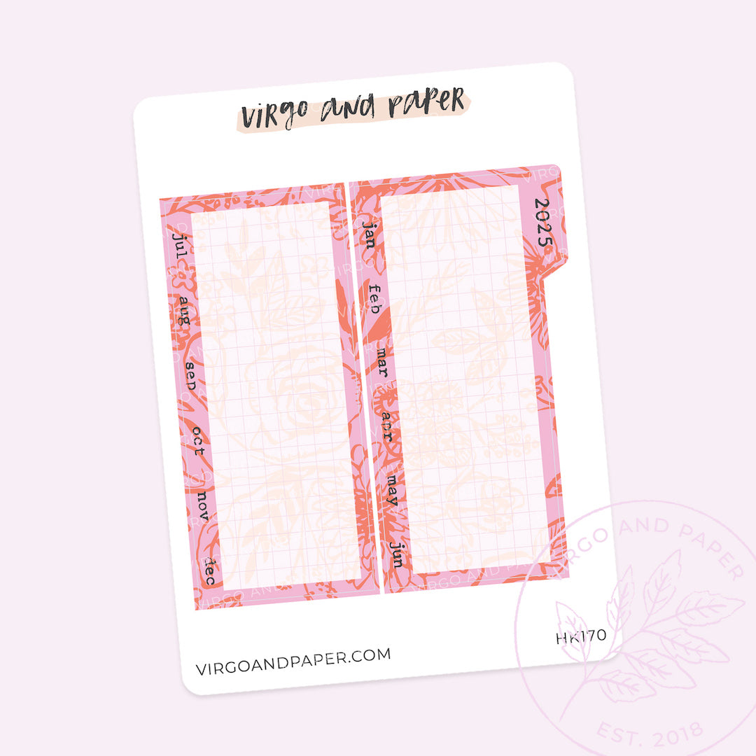 2025 H. Weeks Yearly Index Sticker Kit - Pink