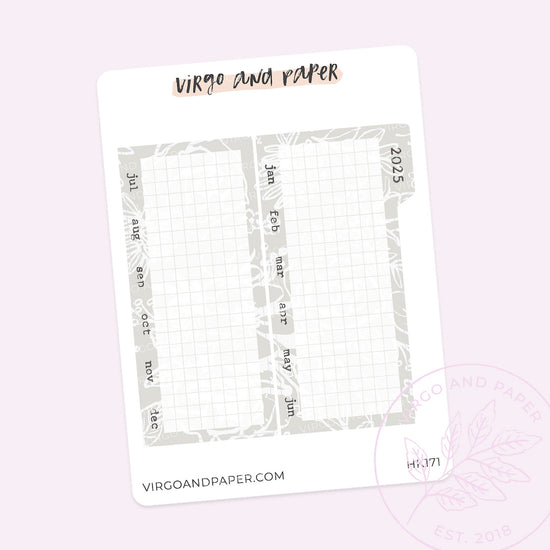 2025 H. Weeks Yearly Index Sticker Kit - Neutral