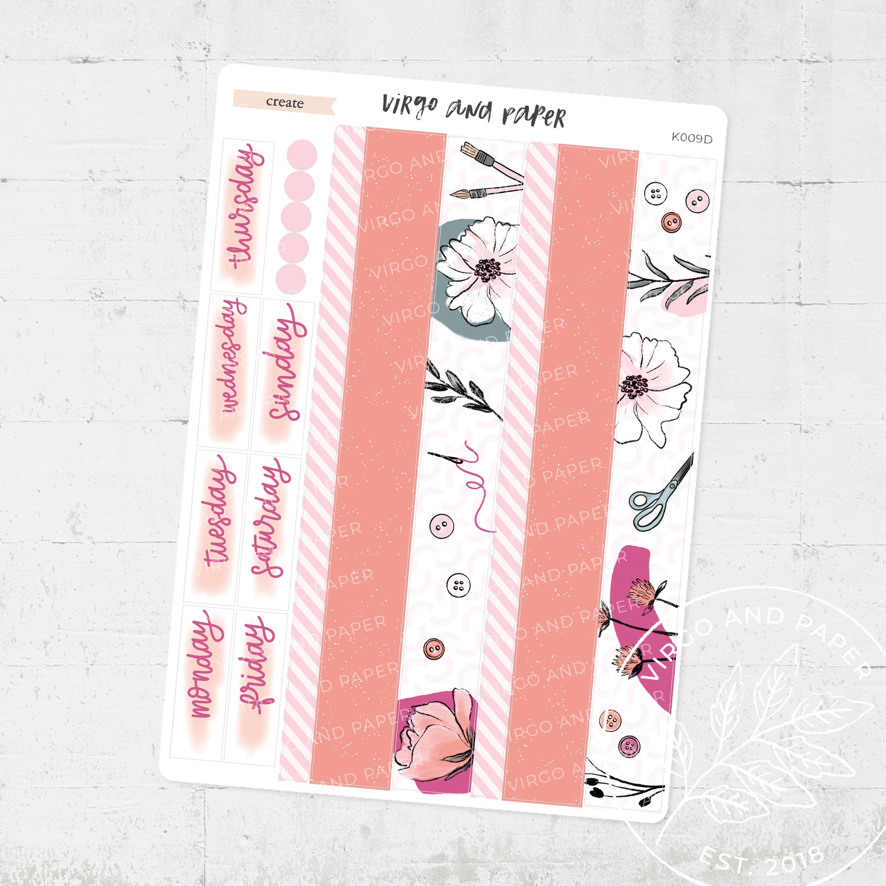 Create Weekly Planner Sticker Kit – Virgo and Paper