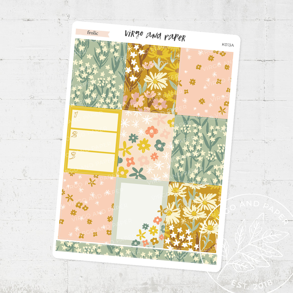 Frolic Weekly Planner Sticker Kit – Virgo and Paper