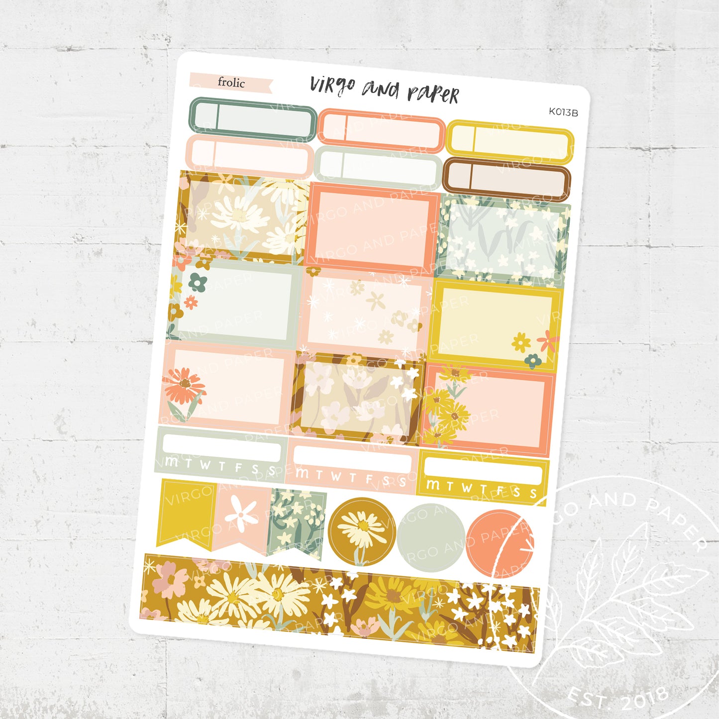 Frolic Weekly Planner Sticker Kit