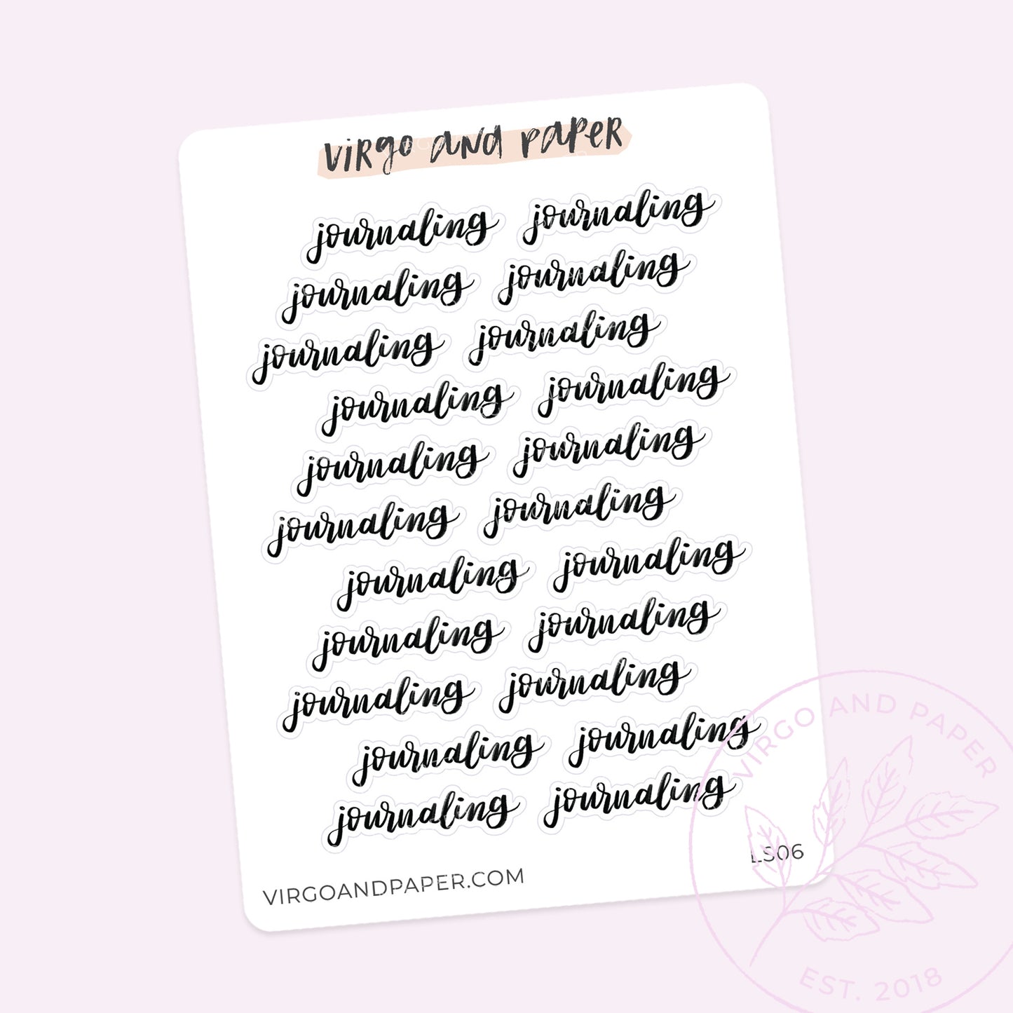 Journaling Hand Lettered Script Stickers