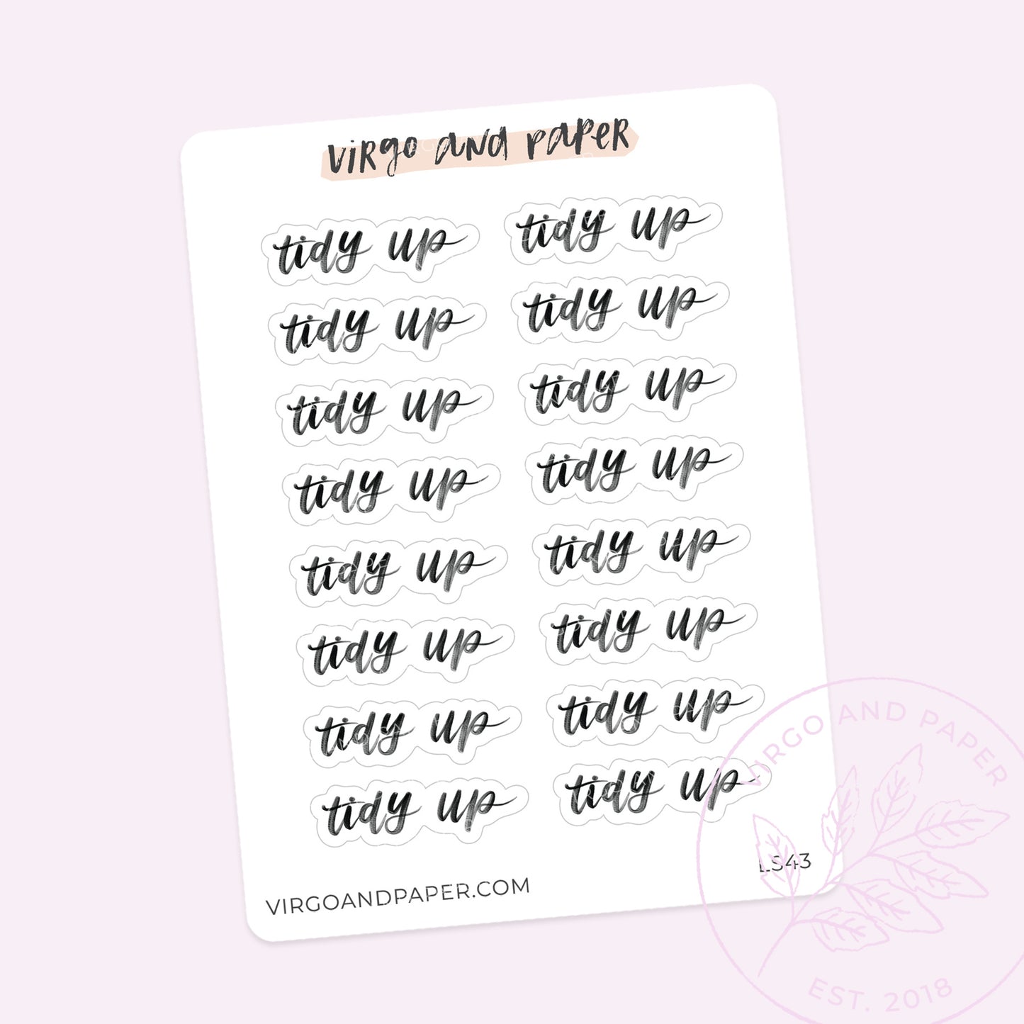 Load image into Gallery viewer, Tidy Up Hand Lettered Script Stickers
