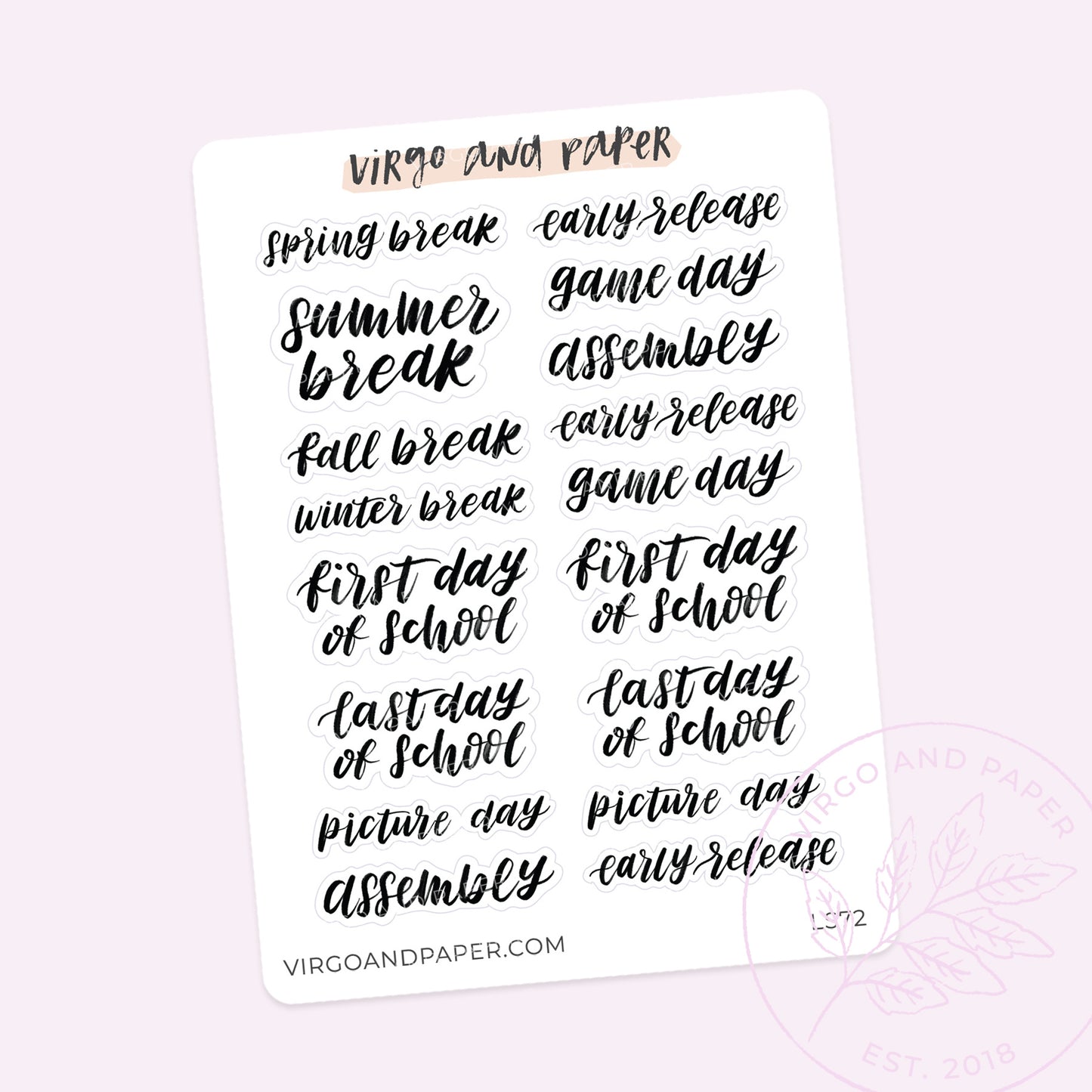 Load image into Gallery viewer, School Events Hand Lettered Script Stickers
