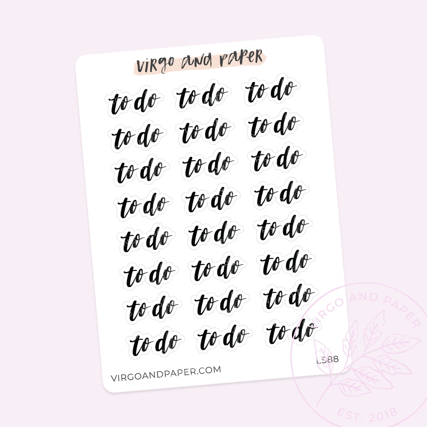 To Do Hand Lettered Script Stickers