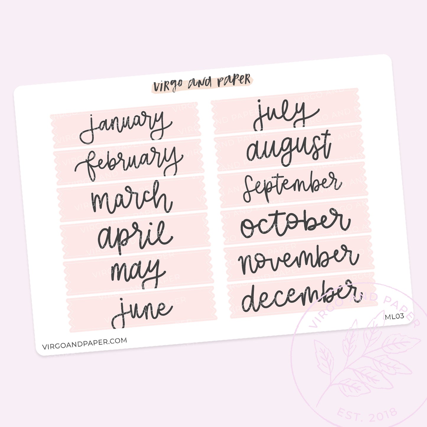 Printable Months Of The Year Labels