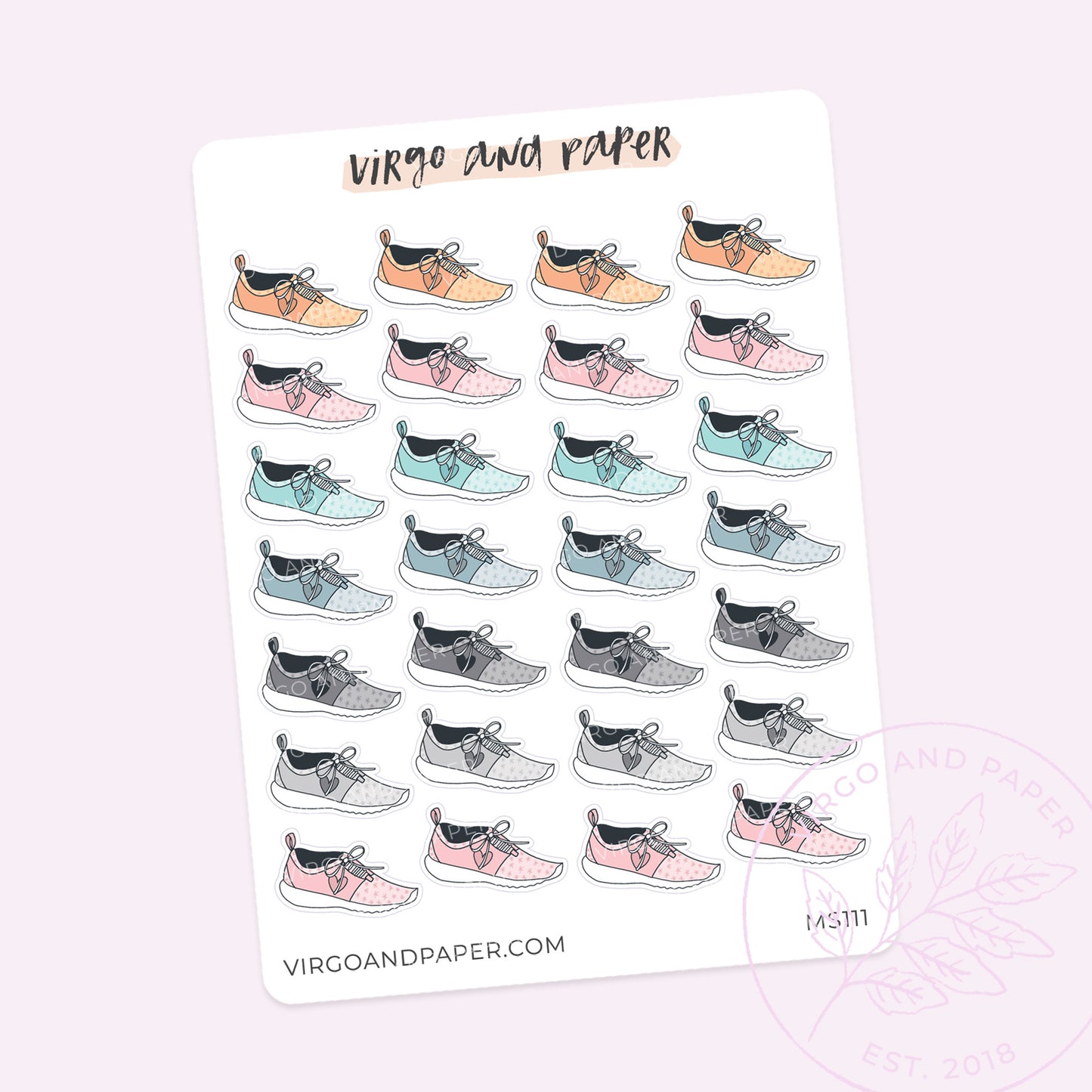 Running Shoes Mini Sticker Sheet – Virgo and Paper