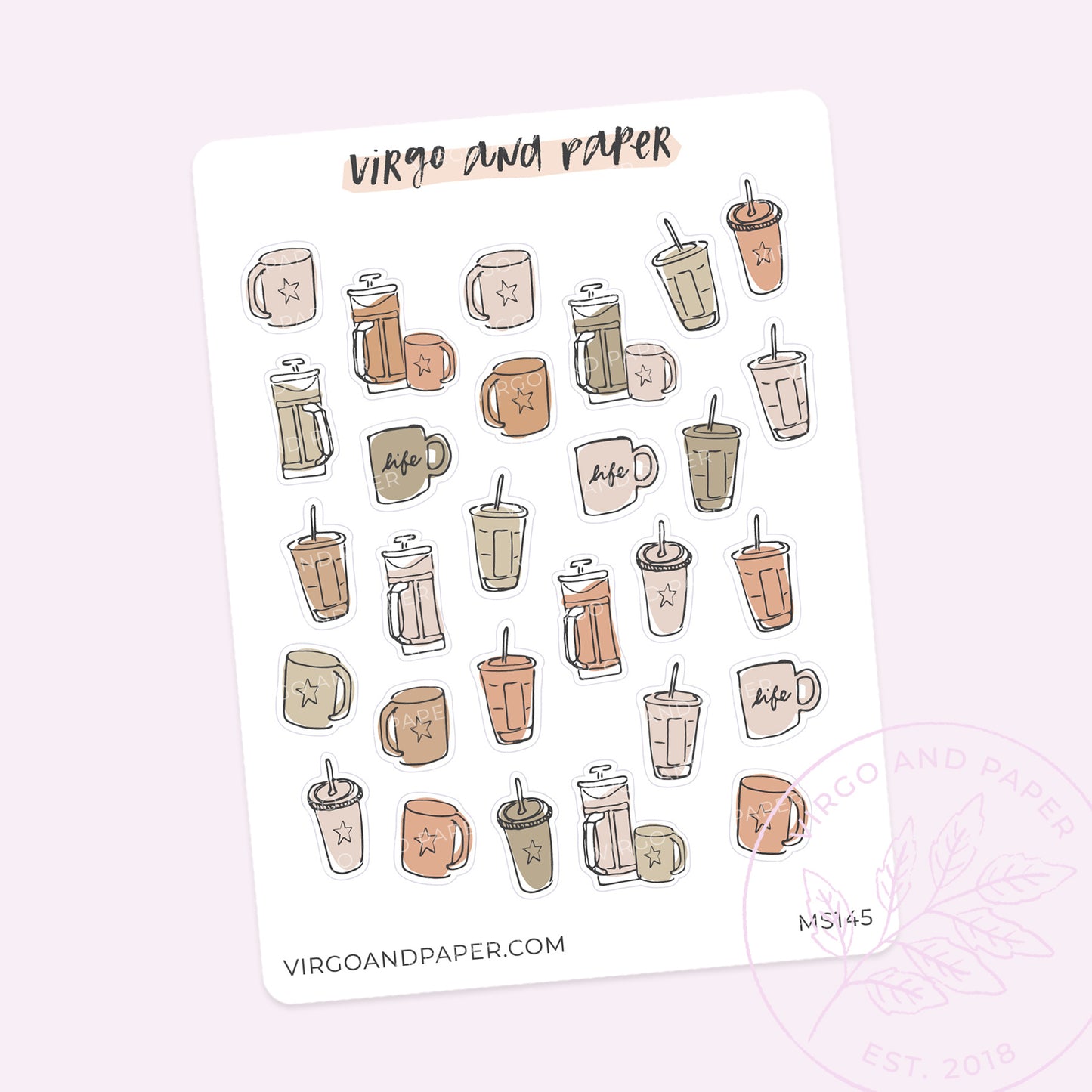 Latte Coffee Doodles Mini Sheet