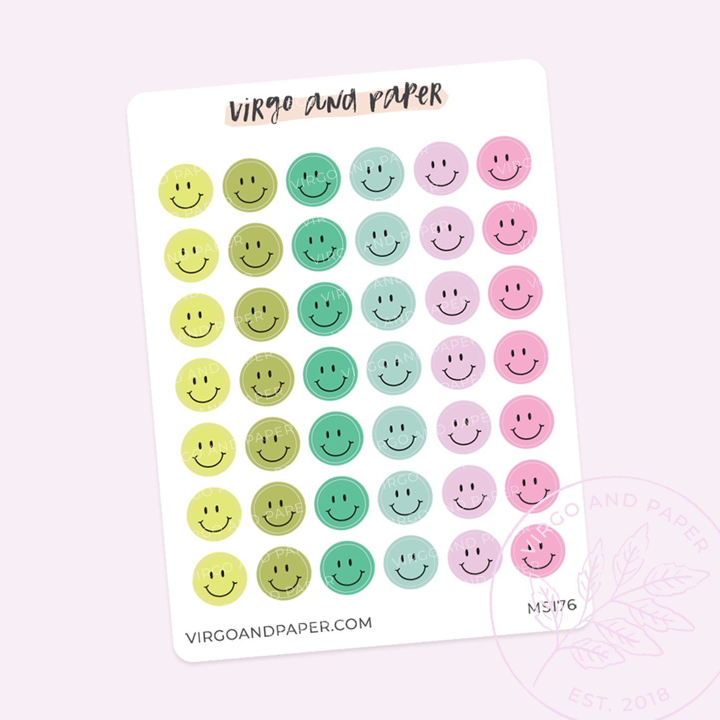 Pastel Smiley Face Stickers