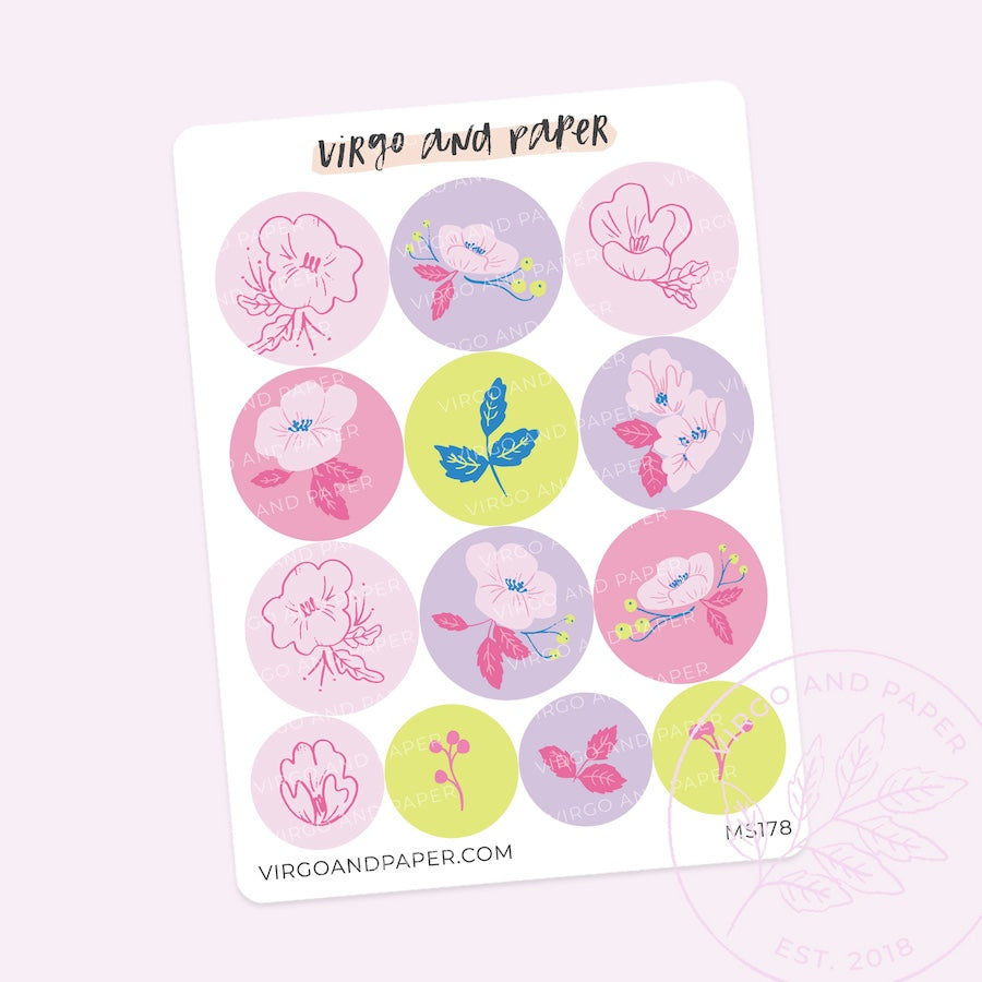 Possibility Floral Circle Seal Stickers