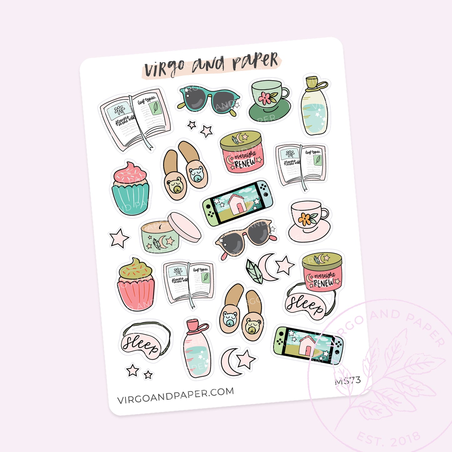 Self Care Activities Mini Sticker Sheet