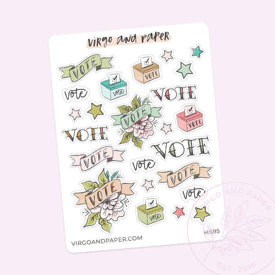 Vote Mini Sheet of Planner Stickers