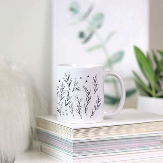 Coffee Mug - Leaf Print in Dusk