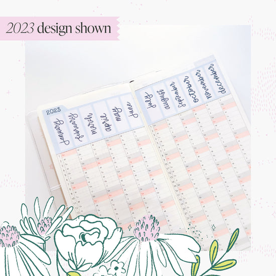 Load image into Gallery viewer, 2024 H. Weeks Yearly Index Sticker Kit - Leaf Print
