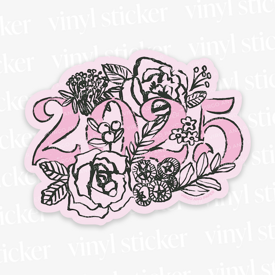 2025 Floral Die Cut Vinyl Sticker