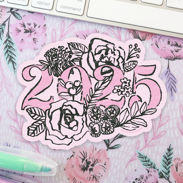 2025 Floral Die Cut Vinyl Sticker