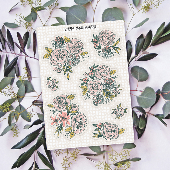 Floral Vinyl Sticker Sheet