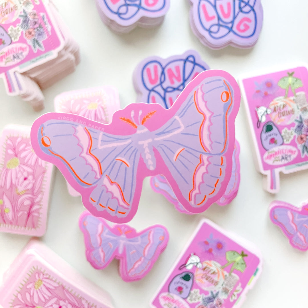 Atlas Moth Die Cut Vinyl Sticker