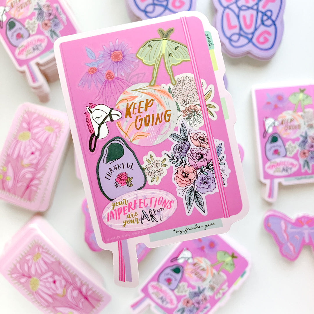 Journal with Stickers Die Cut Vinyl Sticker