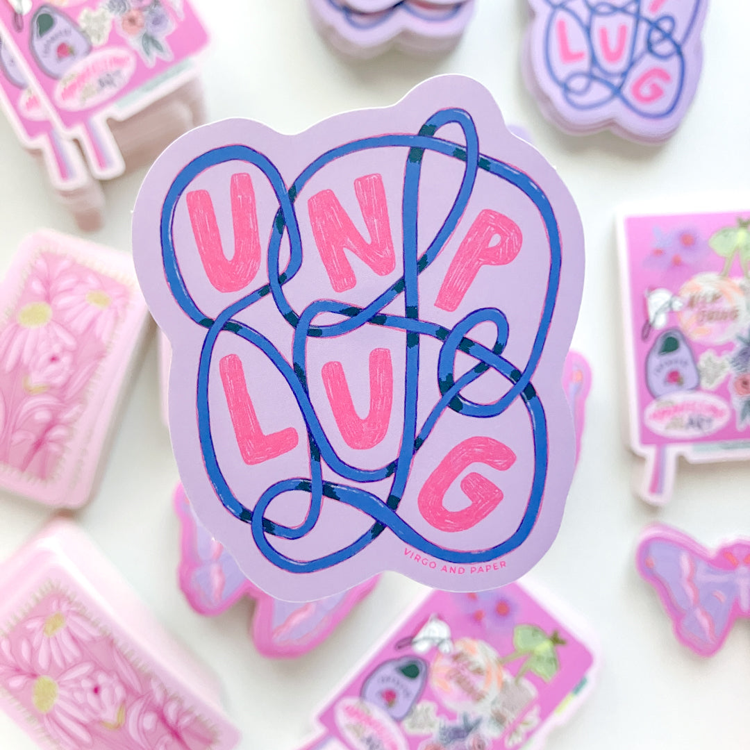 Unplug Knot Die Cut Vinyl Sticker